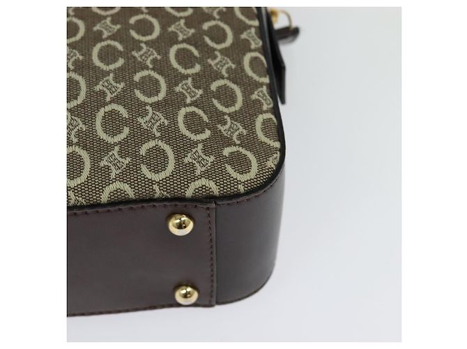 Céline Borsa a mano in tela Macadam Celine C beige e oro Auth BD2013 D'oro - vista 13