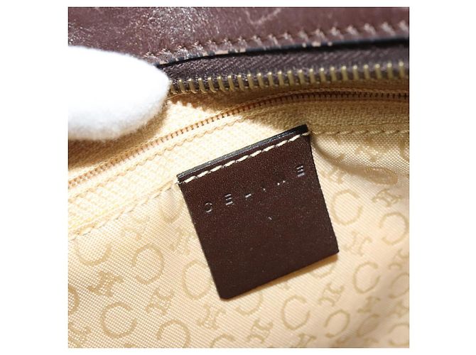 Céline Borsa a mano in tela Macadam Celine C beige e oro Auth BD2013 D'oro - vista 14