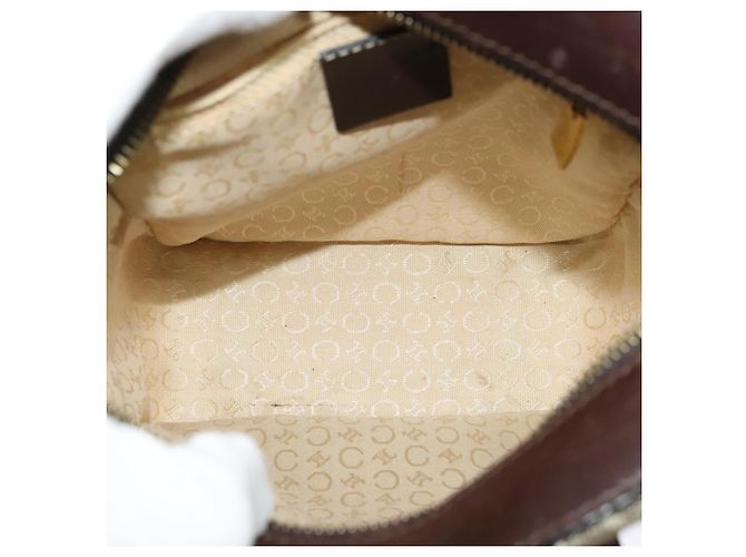 Céline Borsa a mano in tela Macadam Celine C beige e oro Auth BD2013 D'oro - vista 15