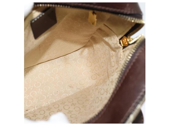Céline Borsa a mano in tela Macadam Celine C beige e oro Auth BD2013 D'oro - vista 16