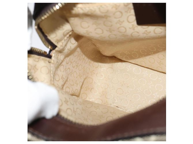Céline Borsa a mano in tela Macadam Celine C beige e oro Auth BD2013 D'oro - vista 17