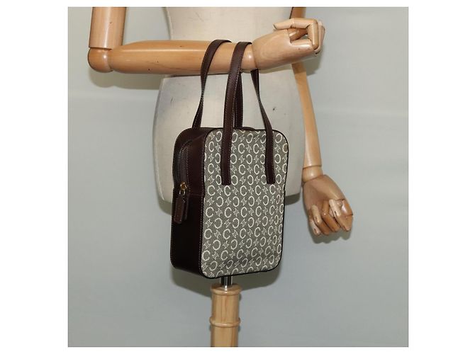 Céline Borsa a mano in tela Macadam Celine C beige e oro Auth BD2013 D'oro - vista 20