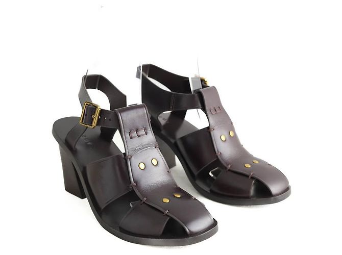 Soeur Tacchi in pelle marrone - vista 3