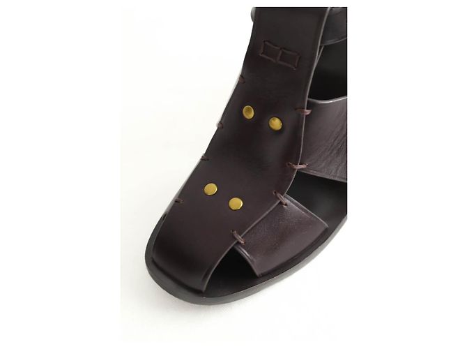 Soeur Tacchi in pelle marrone - vista 4