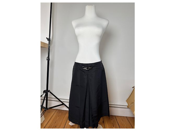 Céline Vintage Celine Polyesterrock schwarz 40 - Ansicht 15