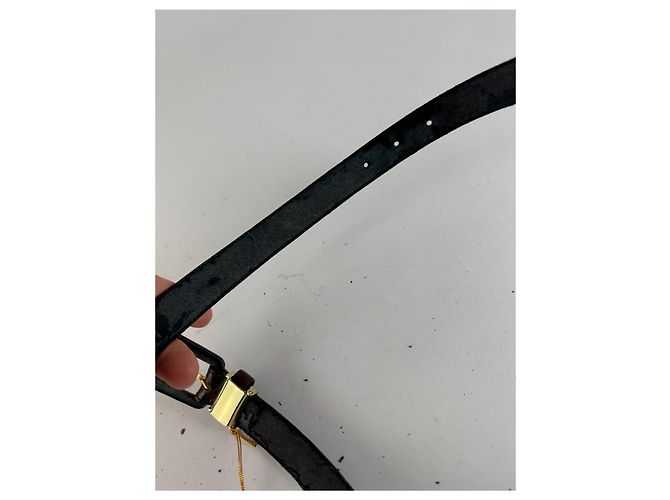 Vintage Balenciaga lila Lackledergürtel mit Krokodilprägung - Ansicht 5