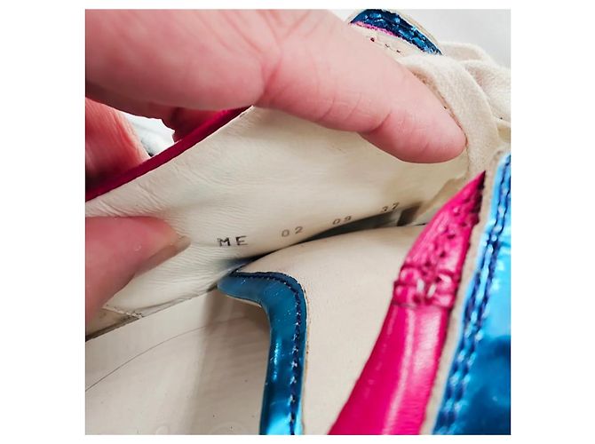 Dior Sneaker Metallic Blau Fuchsia Weiß Lammleder Mehrfarben Metallisch - Ansicht 9