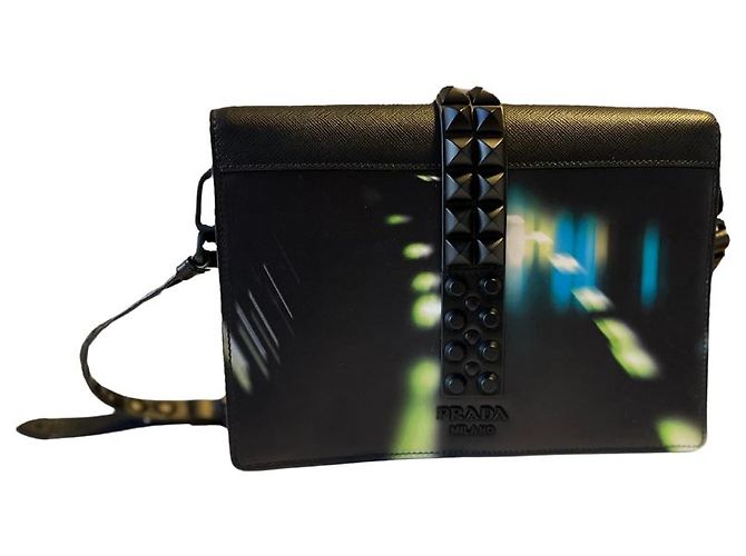 BAG PRADA ELEKTRA CITY LIGHTS SAFFIANO NERO Grigio Grigio antracite - vista 4