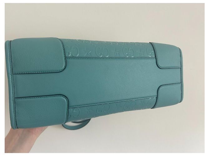 Gucci GG Star Tote Tasche Leder Türkis - Ansicht 10