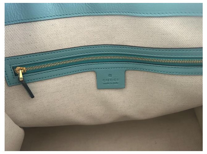 Gucci GG Star Tote Tasche Leder Türkis - Ansicht 12