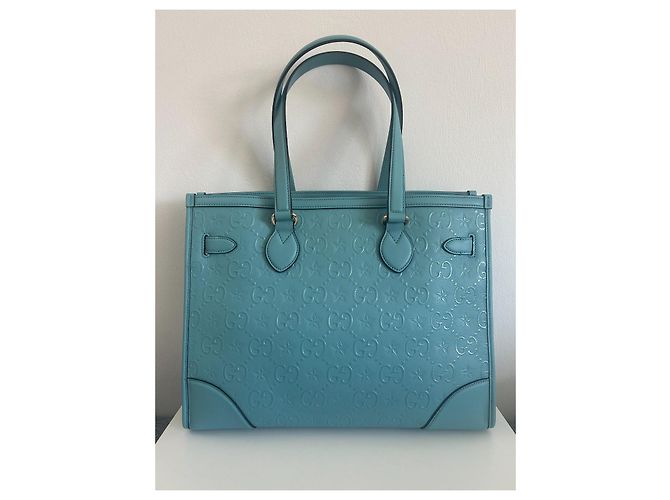 Gucci GG Star Tote Tasche Leder Türkis - Ansicht 3