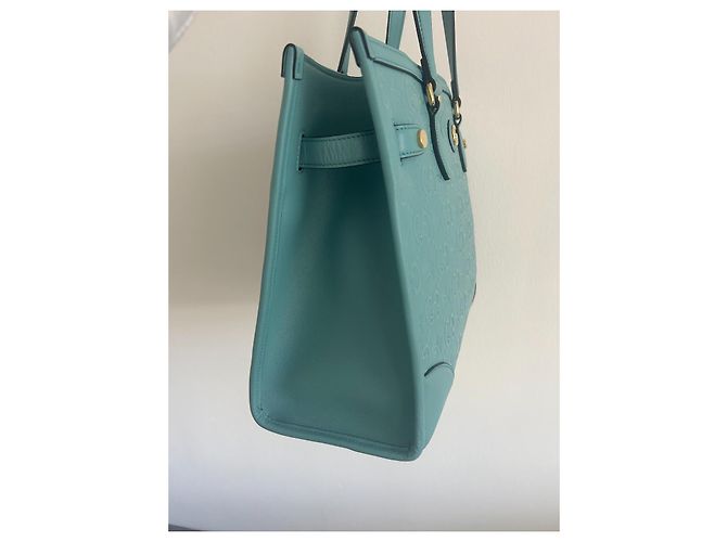 Gucci GG Star Tote Tasche Leder Türkis - Ansicht 8