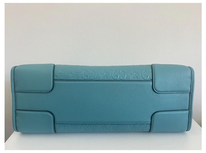 Gucci GG Star Tote Tasche Leder Türkis - Ansicht 9