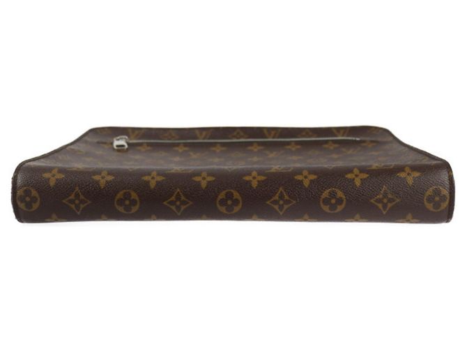 Borsa Clutch Monogram Macassar di Louis Vuitton Marrone Nero - vista 4