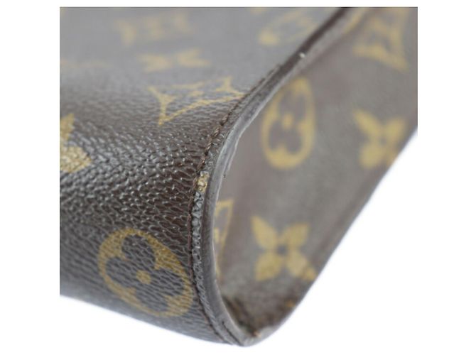 Borsa Clutch Monogram Macassar di Louis Vuitton Marrone Nero - vista 7