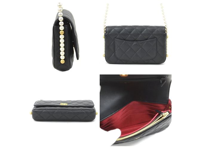 Wallet On Chain Cartera Chanel On Chain Negro - vista 2
