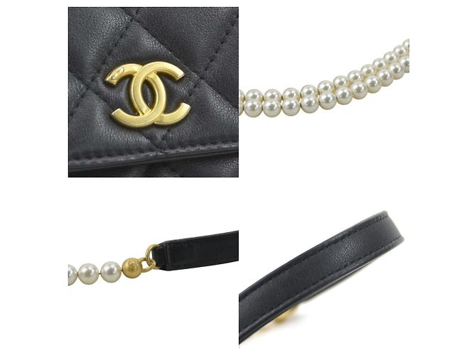 Wallet On Chain Cartera Chanel On Chain Negro - vista 3