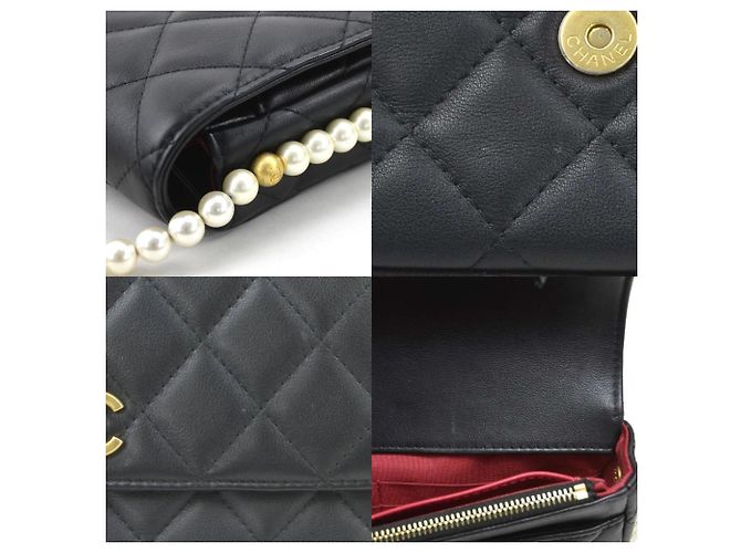 Wallet On Chain Cartera Chanel On Chain Negro - vista 4