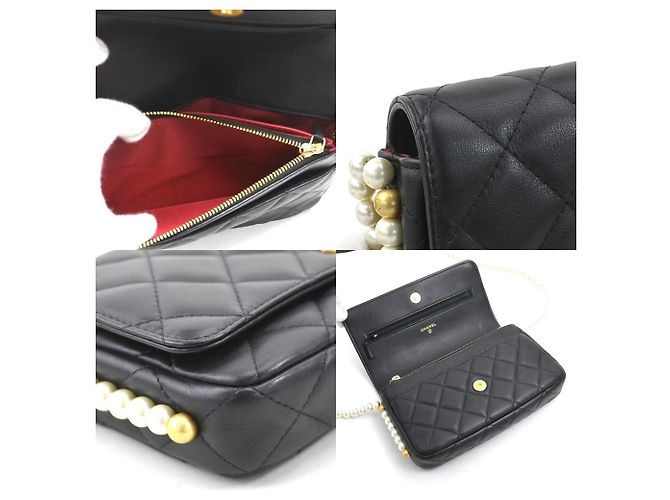 Wallet On Chain Cartera Chanel On Chain Negro - vista 5
