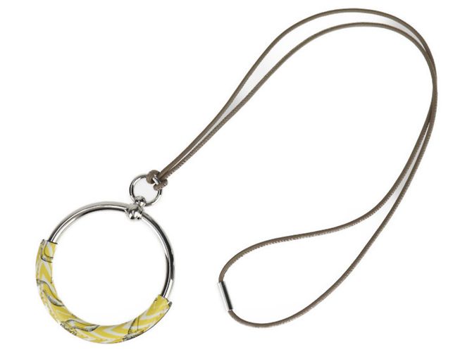 Hermès Collar Hermes Loop Della Cavalleria Plata Amarillo - vista 4