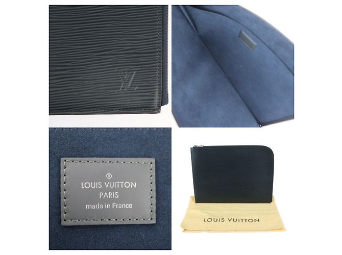 Borsa Clutch Pochette Jour GM Epi Louis Vuitton Blu navy - vista 8