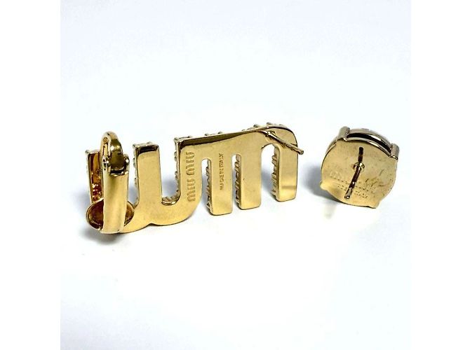 Orecchini asimmetrici con logo Miu Miu per donne - vista 3