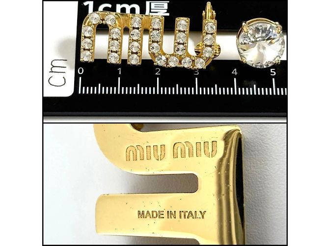 Orecchini asimmetrici con logo Miu Miu per donne - vista 7