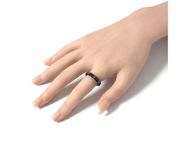 Gucci Men's K18 Interlocking G Icon Band Ring - view 10