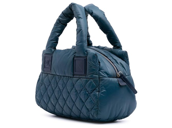 Chanel Blu Piccola Borsa in Nylon Trapuntato Coco Cocoon - vista 2
