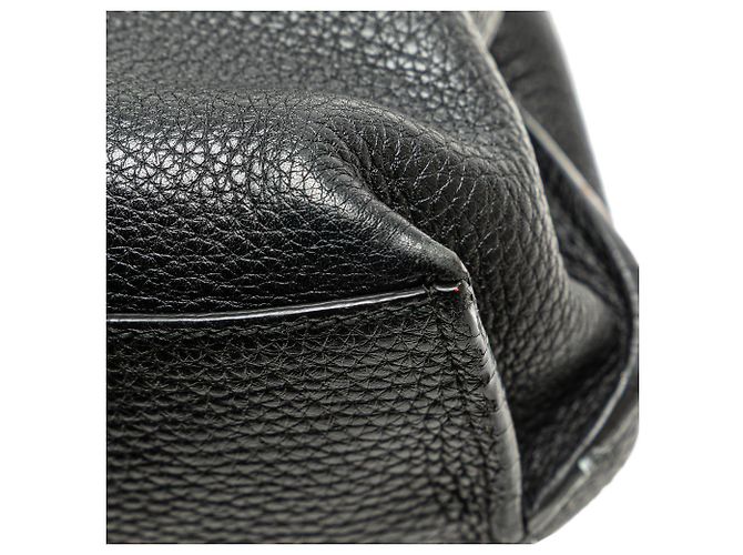 Borsa satchel Gucci Black Medium Calfskin Bamboo Daily Nero - vista 8