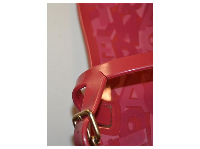 Sandali Salvatore Ferragamo in gomma rosa - vista 8
