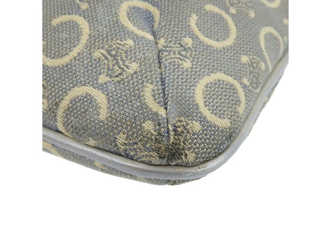 Céline Celine Macadam Pattern Triomphe Chain Schultertasche Hellblau - Ansicht 4