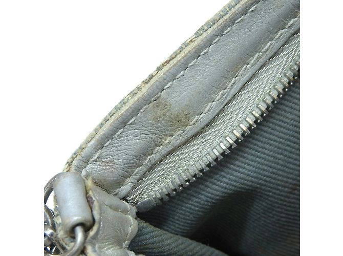 Céline Celine Macadam Pattern Triomphe Chain Schultertasche Hellblau - Ansicht 7