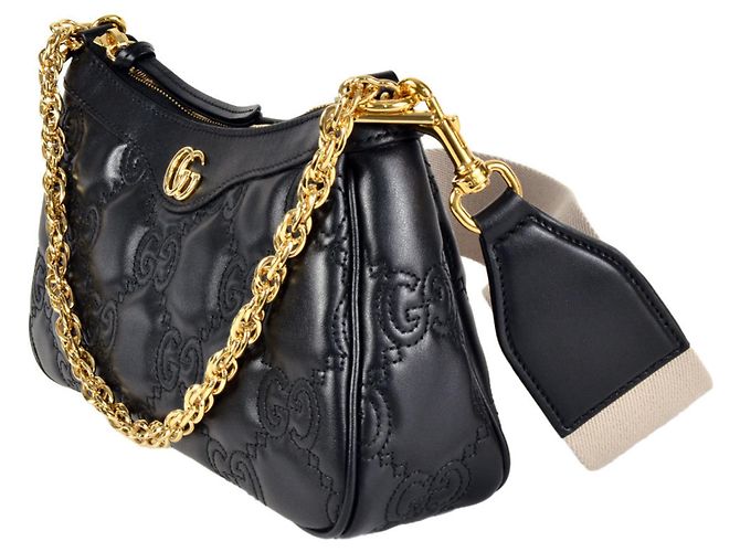 Borsa a Spalla Gucci GG Matelassé Nero - vista 2