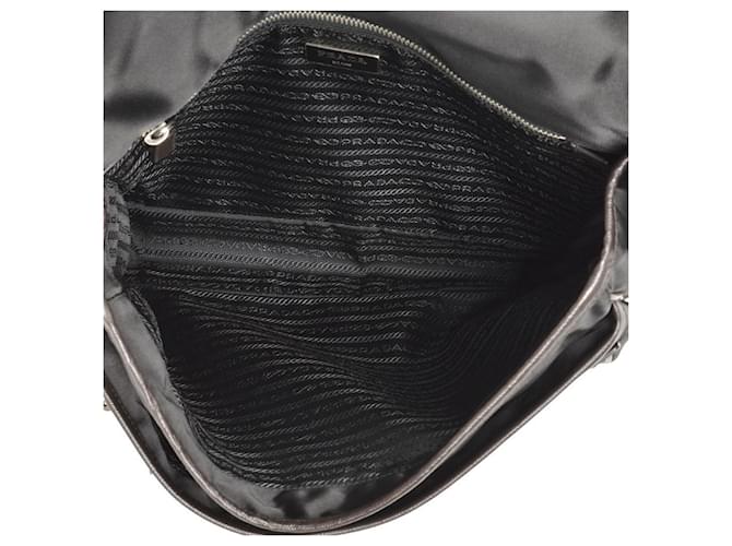 Borsa a spalla in nylon nero Prada - vista 7