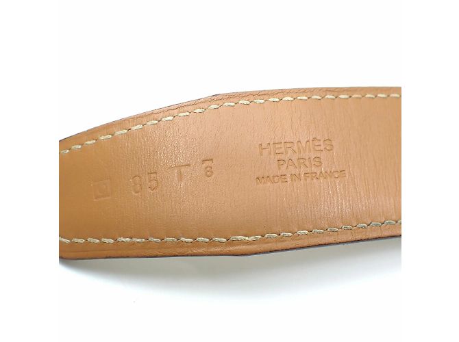 Herrenledergürtel Constance von Hermès Braun Weiß - Ansicht 4