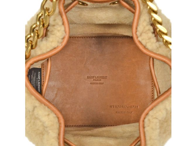 Borsa a mano Saint Laurent Emmanuel Beige - vista 5