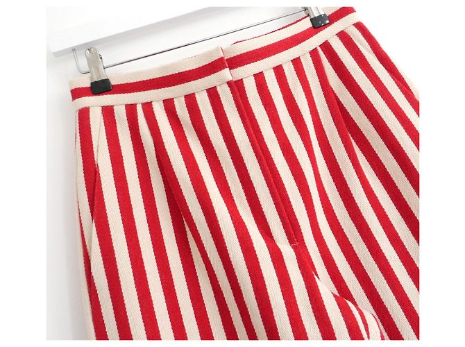 Pantalones de pierna ancha a rayas rojas Chanel Resort 2017 - vista 4