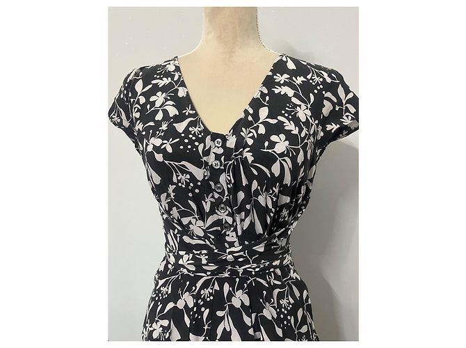Vestido de seda con estampado floral Marella Max Mara Negro - vista 2