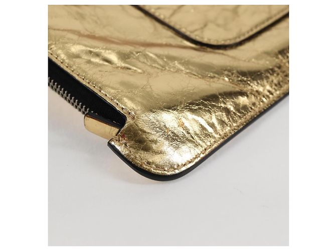 Borsa Clutch in Pelle Oro CC Auth 123083V di CHANEL D'oro - vista 10