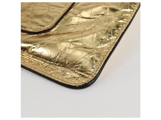 Borsa Clutch in Pelle Oro CC Auth 123083V di CHANEL D'oro - vista 11