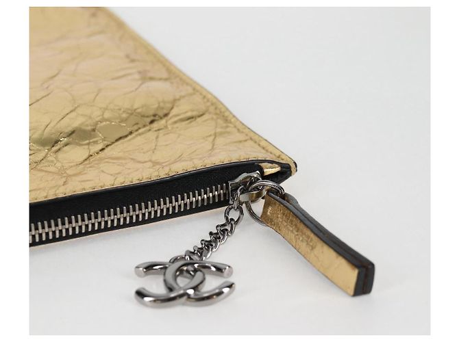 Borsa Clutch in Pelle Oro CC Auth 123083V di CHANEL D'oro - vista 12