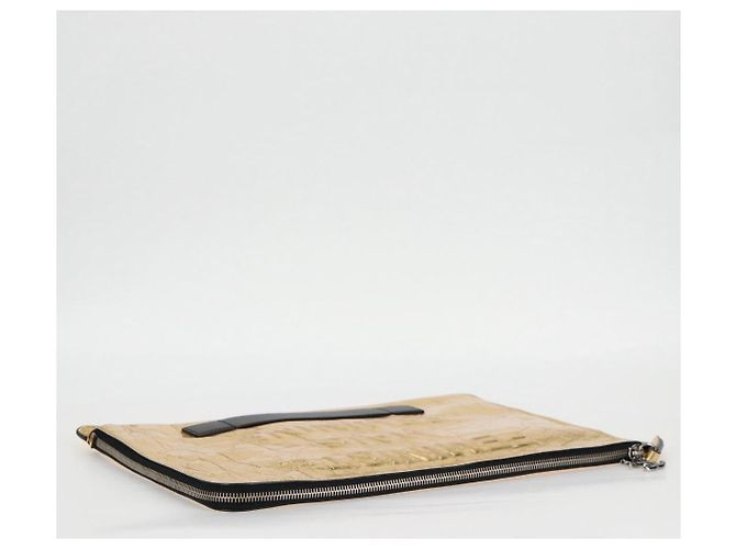 Borsa Clutch in Pelle Oro CC Auth 123083V di CHANEL D'oro - vista 6