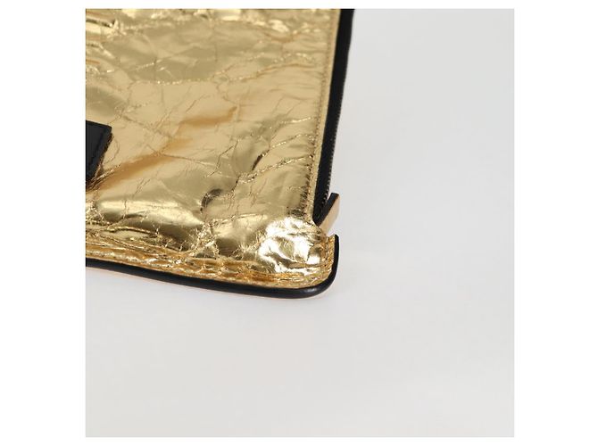 Borsa Clutch in Pelle Oro CC Auth 123083V di CHANEL D'oro - vista 9