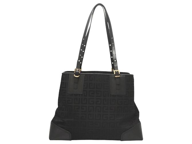 Borsa Tote GIVENCHY in tela nera e oro Auth am8454 Nero D'oro - vista 2