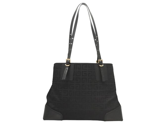 Borsa Tote GIVENCHY in tela nera e oro Auth am8454 Nero D'oro - vista 3