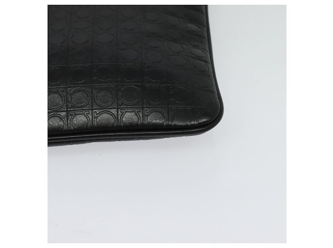 Borsa a spalla Salvatore Ferragamo in pelle nera argento autentica BA2153 Nero - vista 11