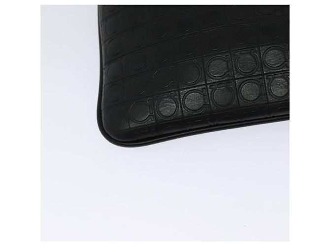 Borsa a spalla Salvatore Ferragamo in pelle nera argento autentica BA2153 Nero - vista 12