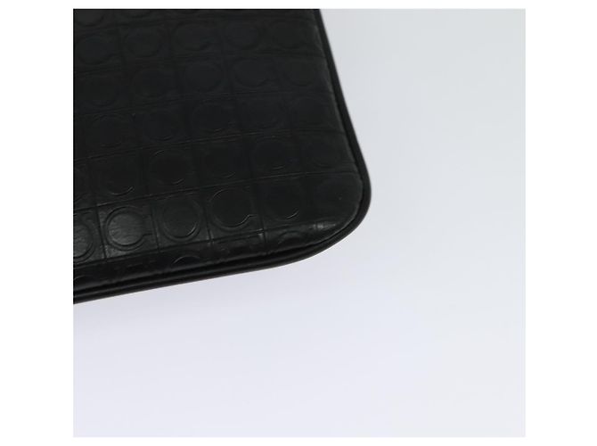 Borsa a spalla Salvatore Ferragamo in pelle nera argento autentica BA2153 Nero - vista 13