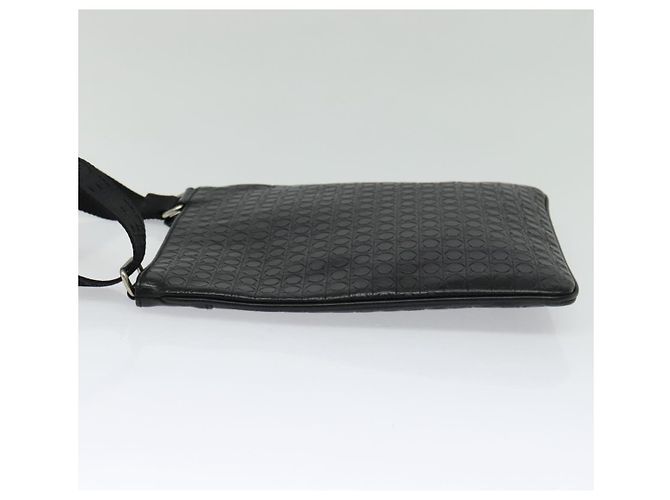 Borsa a spalla Salvatore Ferragamo in pelle nera argento autentica BA2153 Nero - vista 4